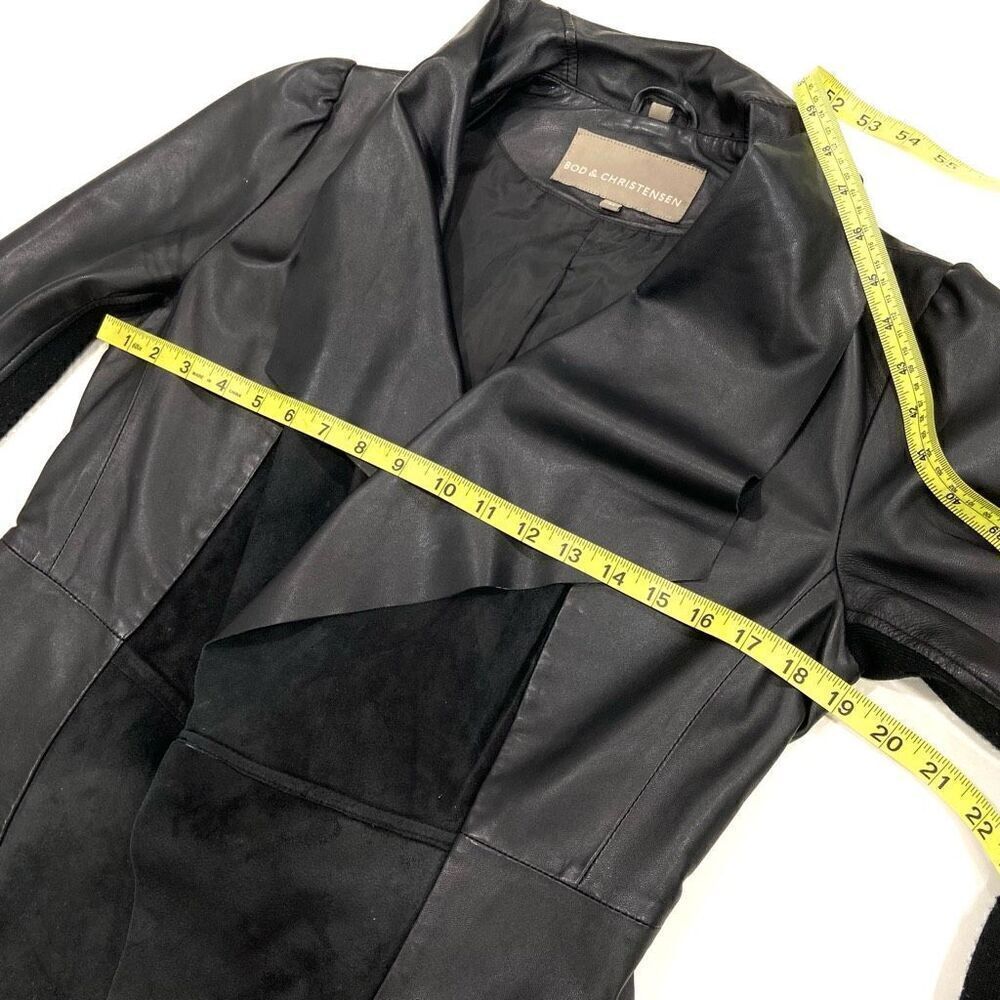 BOD & CHRISTENSEN Leather Waterfall Open Jacket - Picture 9 of 10